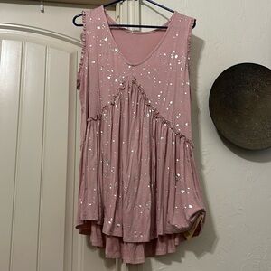 Rose tank with silver details